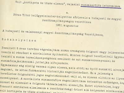 Egy korabeli utasítás a munkakerülők elleni fellépésről*